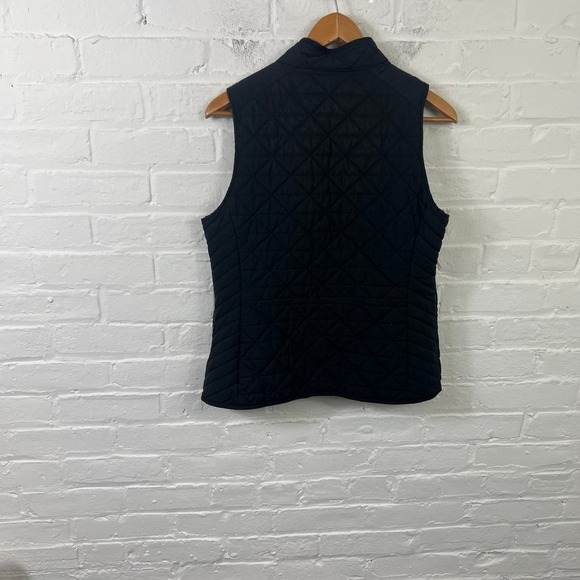 Lands' End Women's Full Zip Vest Jacket Sleeveless Mock Neck Black Size S - Picture 2 of 5